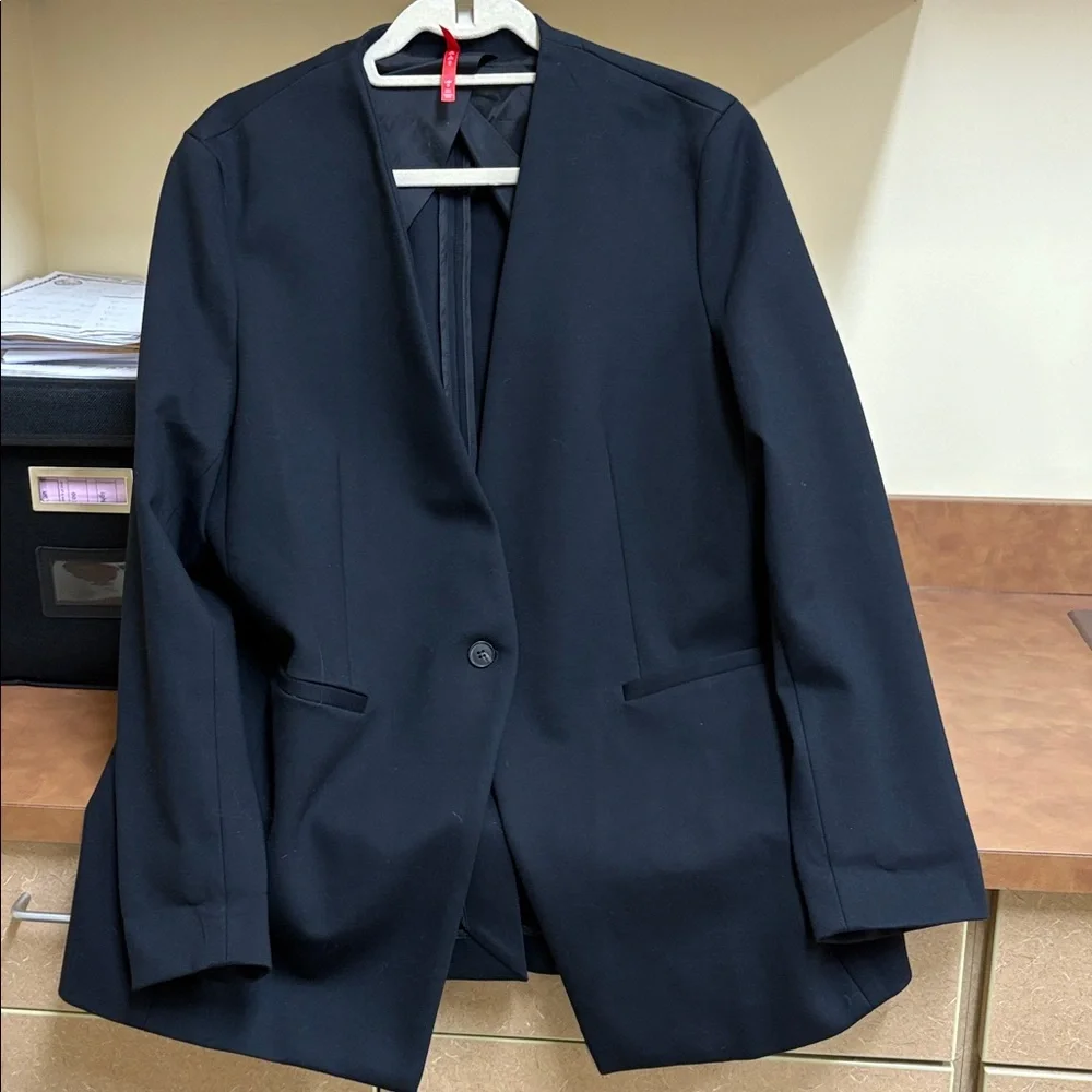 Spanx Women’s Perfect Black Collarless Blazer Size Large - Picture 7 of 11